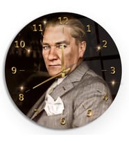 Mustafa Kemal Atatürk Cam Saat - 40 cm