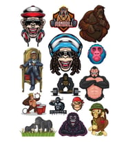 Goril Sticker Set-2 15 Parça Telefon, Tablet, Defter, Laptop Sticker