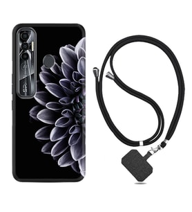 Tecno Spark 6 6 Go 8C 8 Pro 7 7 Pro Kılıf Boyun Askılı Silikon Çiçekler 1639