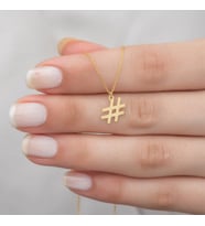 Kişiye Özel 925 Ayar Gümüş Hastag Kolye