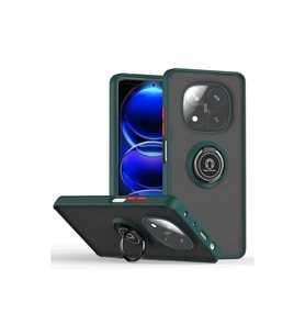 Xiaomi Redmi Note 14 Pro Plus Kılıf Montreal Yüzüklü Silikon Kapak - Yeşil
