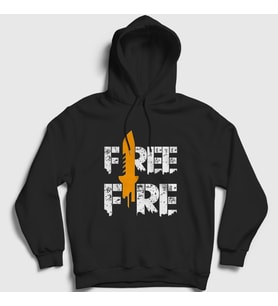 Presmono Unisex Beyaz Knife V2 Free Fire Kapüşonlu Sweatshirt 233211tt (Siyah)