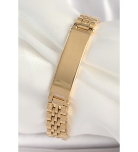 316L Çelik Gold Renk Zincir Künye Model Erkek Bileklik TJ-EB3719