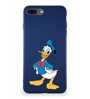 Apple iPhone 7 Plus Soft Premier Kapak Donald Duck-C Tasarımlı Silikon Kılıf - Lacivert (Şeffaf)