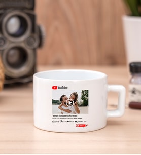 Kişiye Özel Youtube Tasarım Fotoğraflı Fincan