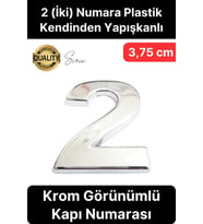 No 2 Kapı Numarası Kendinden Yapışkanlı Masa Dolap Plastik Ev Posta Kutusu Dış Mekan Daire 3,75 cm