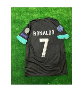 R. Madridd 2017-18 Kiev Şampiyonlar Ligi Finali Cristiano Ronaldo Forması (SİYAH-KISA)