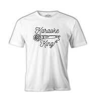 Microphone Karaoke King Beyaz Erkek Tshirt