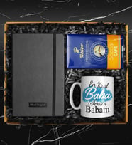 Babalar Gününe Özel Tasarım Kupa & 250 Gram Tchibo Special Filtre Kahve & Kişiye Özel Defter Hediye Seti