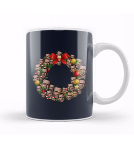 John McClane Die Hard Multiface Christmas Wreath Kupa Bardak Porselen