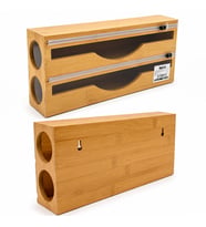 2IN1 AHŞAP BAMBU STREÇLİK - FOLYOLUK - HAVLULUK KESİCİ BIÇAK KANALLI