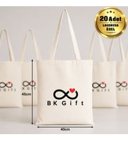 Logonuza Özel 20 Adet Hambez Çanta 40x45 cm - Promosyon Logo Baskılı Ham Bez Çanta