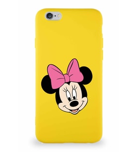 Apple iPhone 6S Soft Premier Kapak Minnie Mouse-C Tasarımlı Silikon Kılıf - Sarı (Şeffaf)