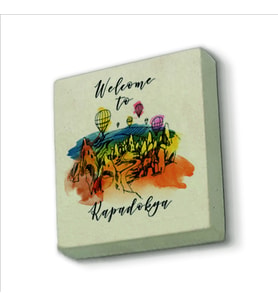 Kapadokya Baskılı Doğaltaş  Magnet(KRT-118)Buzdolabı Süsü
