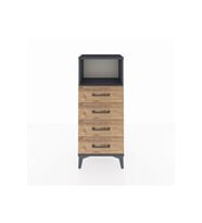 Arges Komodin Tek Raflı 4 Çekmeceli 44x30x106 Antrasit-Çam