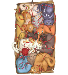 Cats/Kediler (Box Collection) Eşsiz Figürlerle Ahşap Puzzle Yapboz