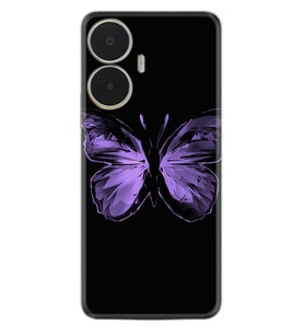 Realme C55 Kılıf Resimli Desenli Silikon Platinium Series Black Butterfly 1879