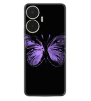 Realme C55 Kılıf Resimli Desenli Silikon Platinium Series Black Butterfly 1879