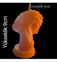 dekoratif at figürü kokulu mum (Turuncu)