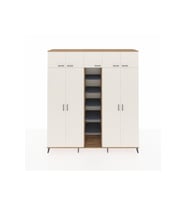 Hyperion Dolap 18 Raflı 9 Kapaklı 220x44x243 Çam-Aytaşı/Antrasit