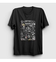 Presmono Unisex Siyah Poster Oasis T-Shirt 100428tt