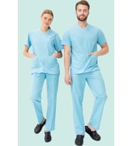 Bordos Terycotton Pantolon Is Gvenligi Uniforma Santolina Lastikli Bağcıklı Rahat Kesim Nefes (Turkuaz)