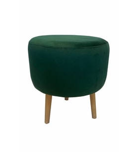 DTM HOME Ahşap Ayaklı Dekoratif Yeşil Puf