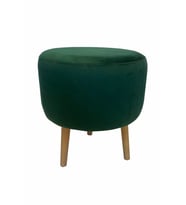 DTM HOME Ahşap Ayaklı Dekoratif Yeşil Puf