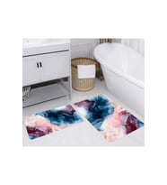 Rovigo Home Dijital Baskılı 2'li Banyo paspas Takımı RVG5253 (Mavi)