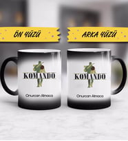 Komando Tasarımlı Kişiye Özel Hediye Komando Sihirli Kupa Bardak