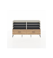 Arges Konsol 6 Raflı 2 Çekmeceli  176x30x99 Aytaşı-Antrasit/Çam