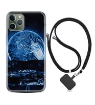 Apple iPhone 11 12 13 14 Pro Max Kılıf Boyun Askılı Silikon Mavi Gece 1605