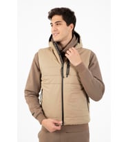 Maraton Sportswear Regular Erkek Kapşonlu  Kolsuz Basic Açık Vizon Yelek 21265