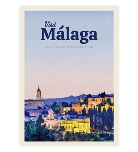 Malaga Tablo Ahşap Poster Dekoratifnı Ziyaret Edin