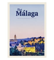 Malaga Tablo Ahşap Poster Dekoratifnı Ziyaret Edin