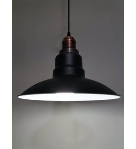 RİOLİGHT RETRO SİYAH İÇİ BEYAZ TEKLİ METAL SARKIT ÇAP:30CM