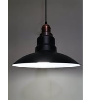 RİOLİGHT RETRO SİYAH İÇİ BEYAZ TEKLİ METAL SARKIT ÇAP:30CM