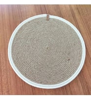 6'lı  Amerikan Servis, Hasır Supla Takımı, Tabak Altlığı, Silikonsuz, Makine Dikişli (Natural)