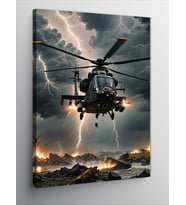 Kanvas Tablo Fırtınalı Helikopter