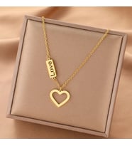 Kişiye Özel 925 Ayar Gümüş Love Kalp Kolye (Gold)