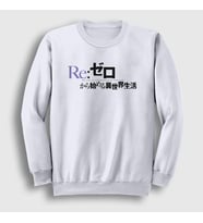 Presmono Unisex Beyaz Logo Anime Re Zero Sweatshirt 543731tt (Beyaz)