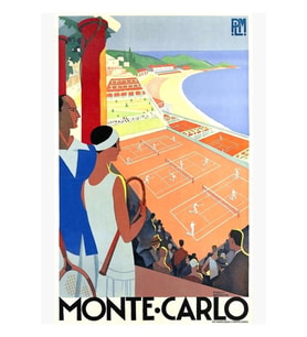 1930 Monte-carlo Tenis Monaco Plm Seyahat Posteri Tablo Ahşap Poster Dekoratif