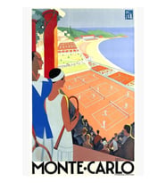 1930 Monte-carlo Tenis Monaco Plm Seyahat Posteri Tablo Ahşap Poster Dekoratif