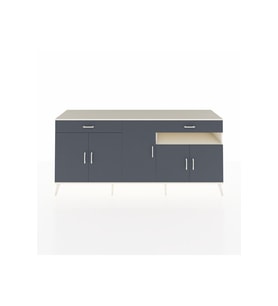 Hyperion Konsol 5 Raflı 2 Çekmeceli 5 Kapaklı 220x44x99 Aytaşı-Antrasit