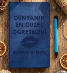 Kişiye Özel Dünyanın En Güzel Öğretmeni Defter Öğretmenler Günü Hediyesi (Mavi)