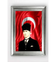 Gümüş Çerçeveli Atatürk Tablo cv1219