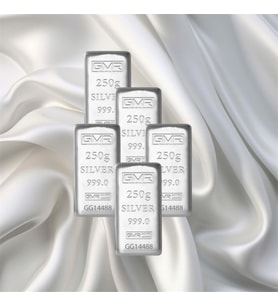 5 Adet 250 Gr Gmr Gümüş Külçe