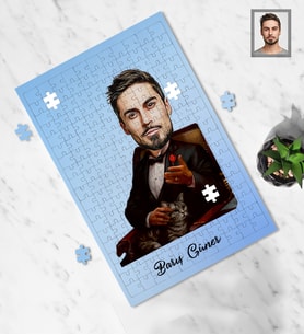 Kişiye Özel Babalar Günü Godfather Baba Karikatürlü A4 99 Parça Puzzle Model-5