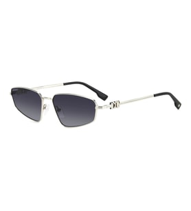 Dsquared2 Unisex Güneş Gözlüğü - Geometrik Gümüş Metal Çerçeve Koyu Gri Aynalı Degrade UV400 Cam %10