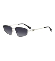 Dsquared2 Unisex Güneş Gözlüğü - Geometrik Gümüş Metal Çerçeve Koyu Gri Aynalı Degrade UV400 Cam %10